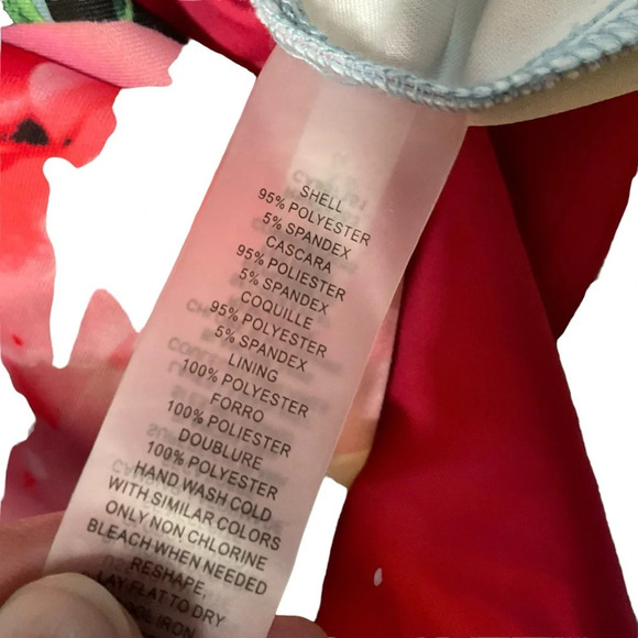 VINCE CAMUTO Pink and blue floral ruffle midi dress Size 14 - Picture 11 of 12